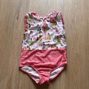 Disney Princess Pink and White Kids Swim One Piece